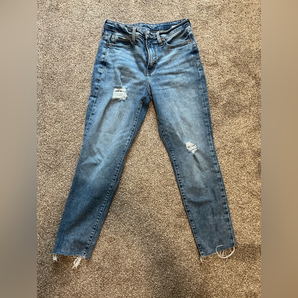 size 6, old navy, high waisted o.g. straight jean